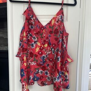 Floral Red Women's Top